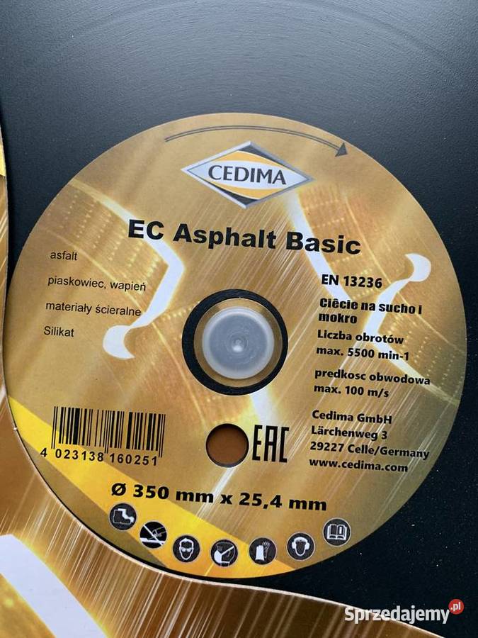 Tarcza do asfaltu do przecinarki piły cedima Poznań