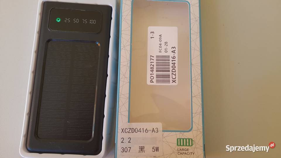 Power bank solar 50000 mAH 8 wyjść latarka Szadek