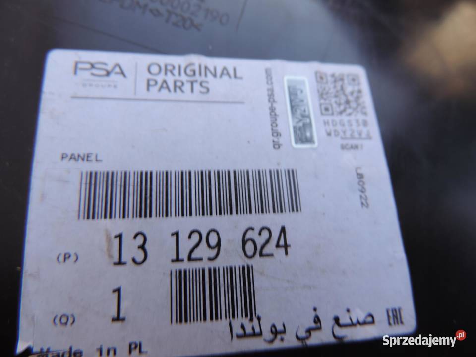 OPEL Zafira B Nadkole Przód Lewe Część Tylna osobowe