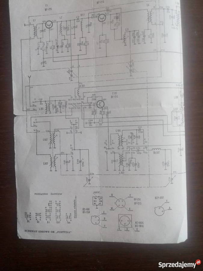 Schemat ideowy oradiowego JUSTYNA Zawiercie sprzedam
