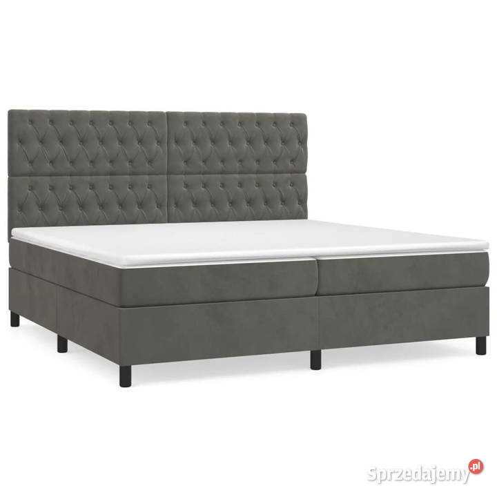 Łóżko kontynentalne z materacem ciemnoszary 128cm sprzedam