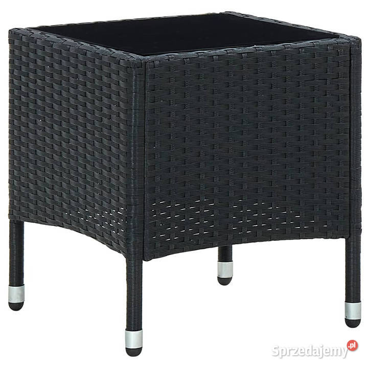 Stolik ogrodowy czarny 40 x 40 x 45 rattan PE Warszawa sprzedam