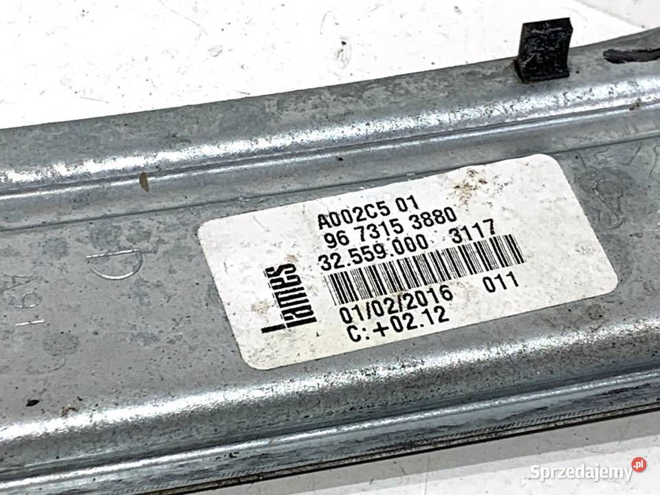 PODNOŚNIK SZYBY PRAWY TYŁ PEUGEOT 208 I