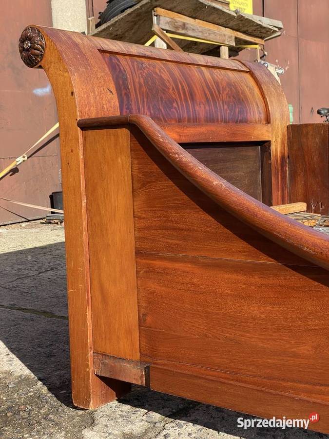 Łóżko Biedermeier pojedyncze 100x200 orzech XIX sprzedam
