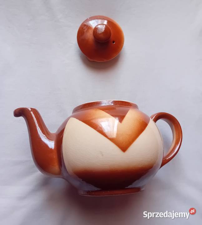 Imbryk art deco Spritzdekor ogniotrwały Karl Porcelana i szkło