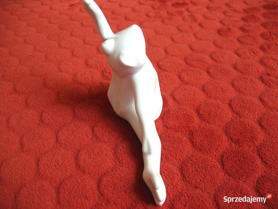 Żaba figurka dekoracyjna porcelana 11 x 17 x 5 biały