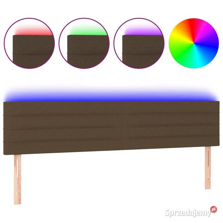 Zagłówek do łóżka z LED ciemnobrązowy 200x5x7888
