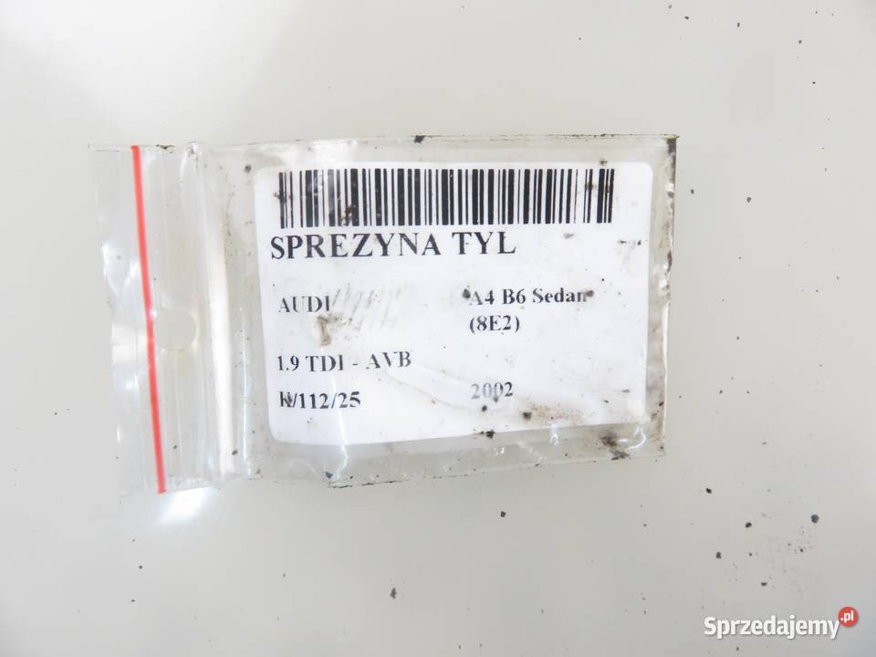 SPRĘŻYNA TYŁ AUDI A4 B6 Sedan 19 TDI AVB osobowe Części samochodowe