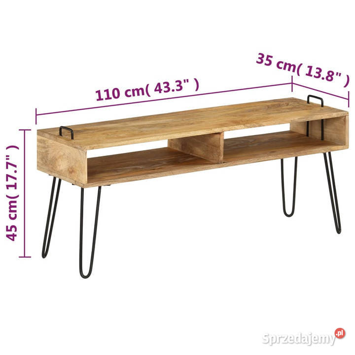 Szafka pod telewizor lite drewno mango 110 x 35 RTV Warszawa