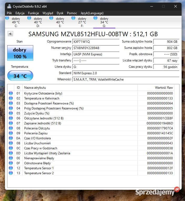 Samsung 512GB M2 PCIe NVMe PM9C1B MZVL8512D Gliwice