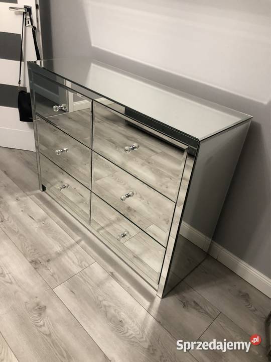 Komoda lustrzana gałka kryształ glamour OKAZJA Kępno