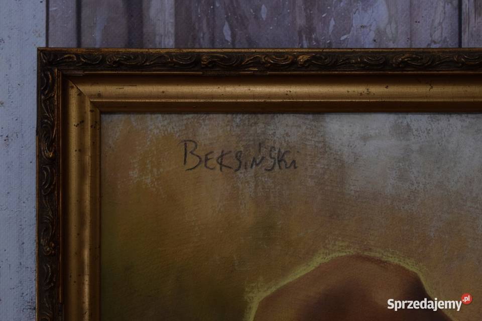 Beksiński Pastel na Kartonie Straszny Stary Kraków