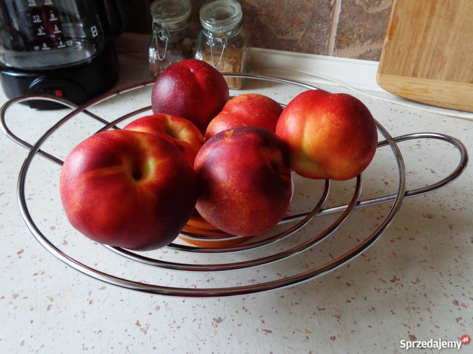 Kosz na owoce metalowodrewniany płaski średnica
