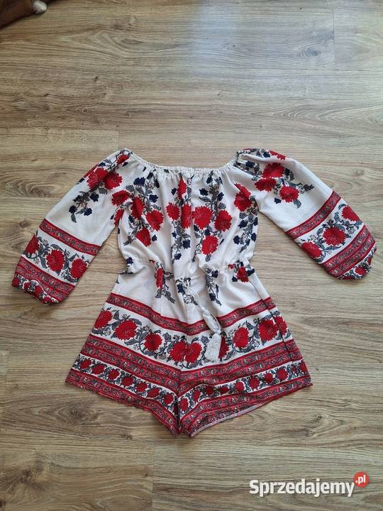 Piękny letni kombinezon krótki hiszpanka biały Kraków