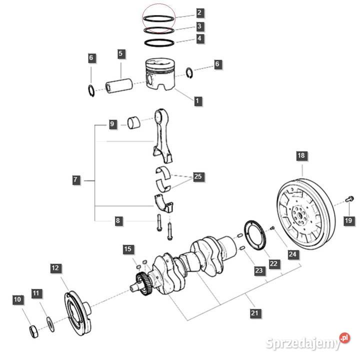 Pierścień tłoka 240 mm No 1 LS MT335 LS MT340 LS Tajęcina sprzedam