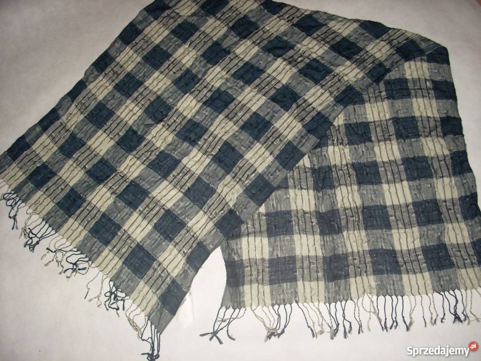 Yorker Szal Modny Granat Szary NOWY XL Nowy Sącz