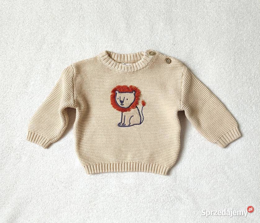 Sweter niemowlęcy Sinsay 68 pomarańczowy lew Szczecin