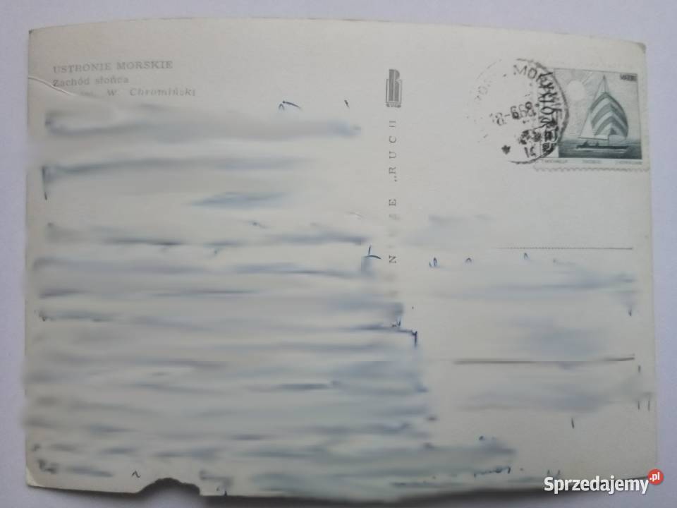 Pocztówka Ustronie Morskie z 1968r Znaczek śląskie Dąbrowa Górnicza