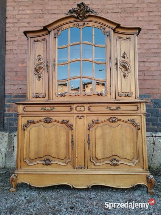 Dębowy kredens rocaille witryna antyk transport Meble dolnośląskie Wałbrzych