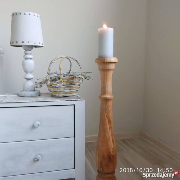 Świecznik drewniany ręcznie toczony Toruń