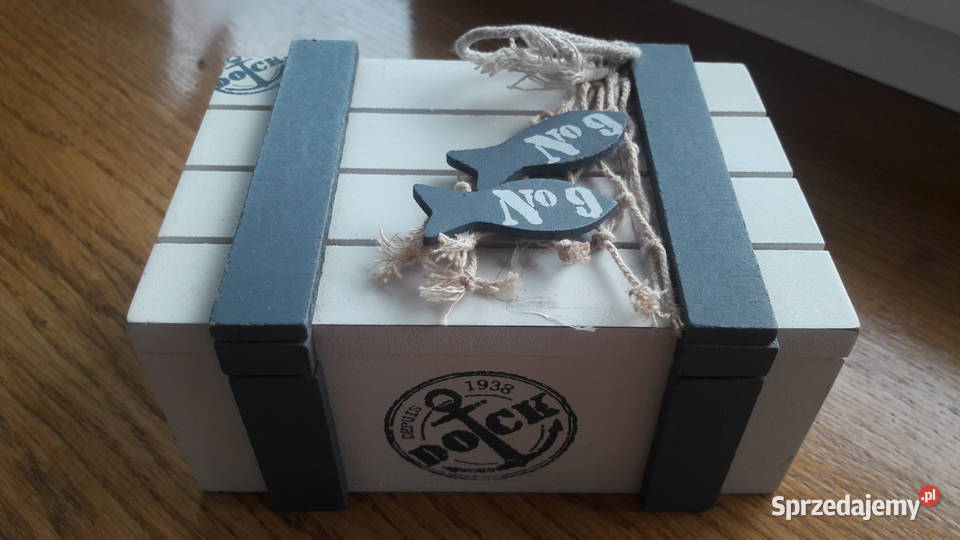 Szkatułka biała drewniana styl morskipudełko Radom