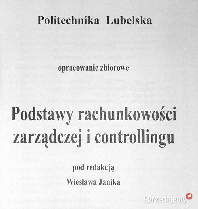Podstawy rachunkowości zarządczej i controllingu Chełm