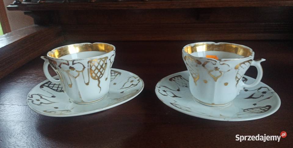Filiżanka Secesja biało złota Bez sygnatury Gdańsk sprzedam