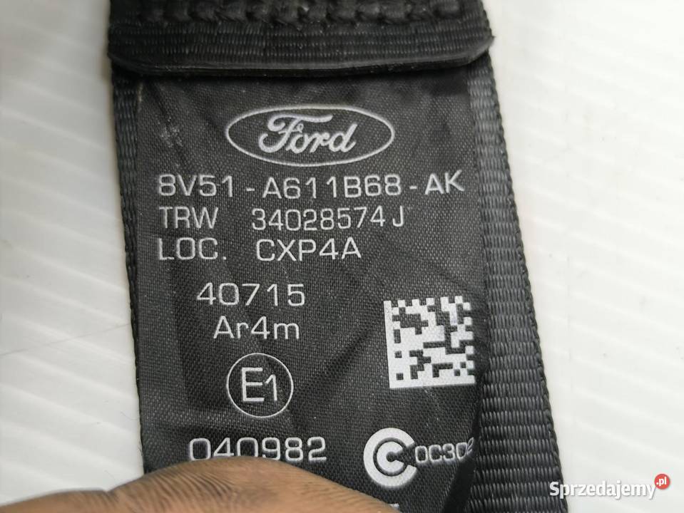 PAS BEZPIECZEŃSTWA PRAWY TYŁ FORD FIESTA MK7