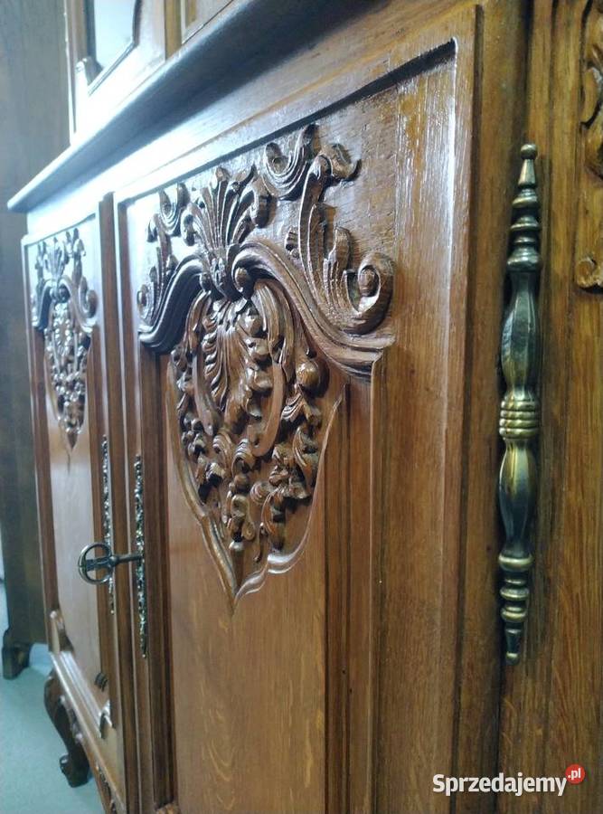 Witryna ludwikowska narożna lite drewno dębowe Białystok