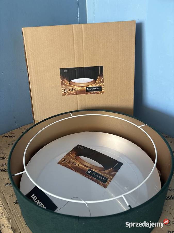 Plafon LED Milagro Rondo 18 W zielony złoty dolnośląskie Głuchów Górny
