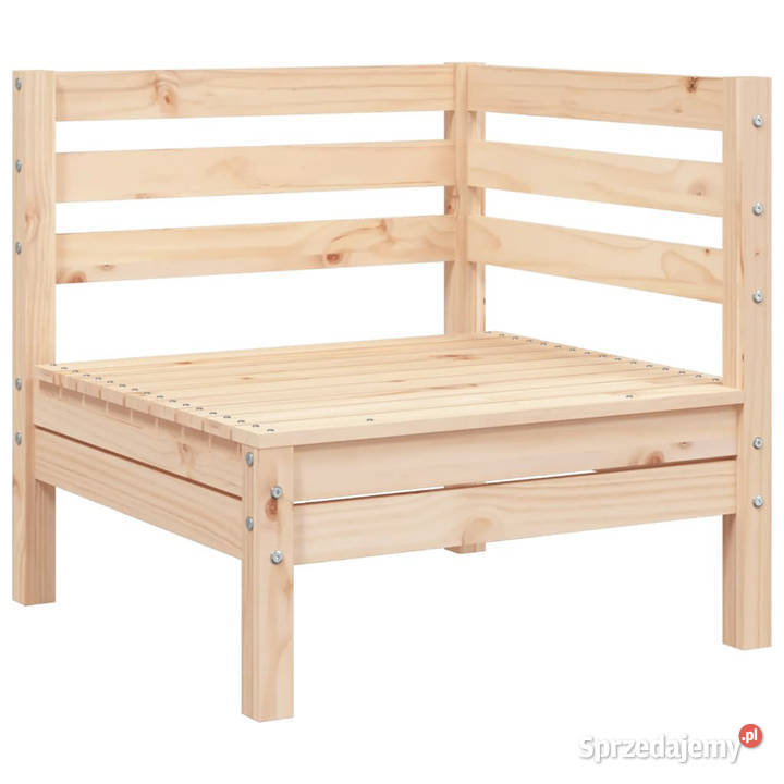 Ogrodowa sofa 2osobowa z podnóżkiem lite drewno Warszawa