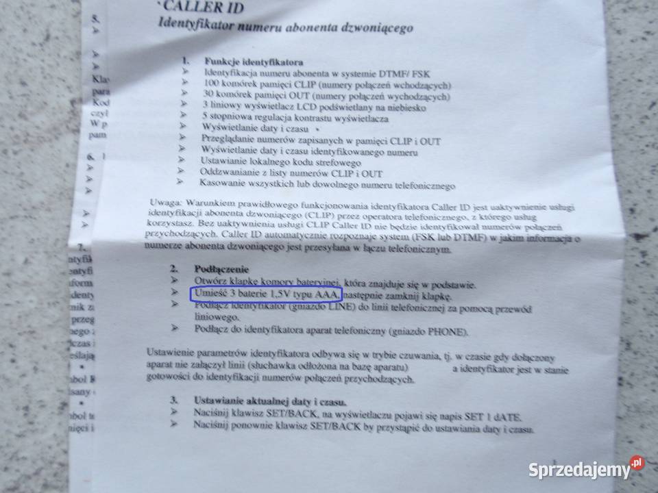 Przystawki do telefonu z funkcją identyfikacji Telefony przewodowe