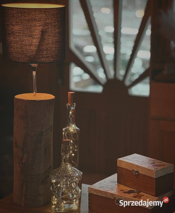 Lampa drewniana stołowa Kraków