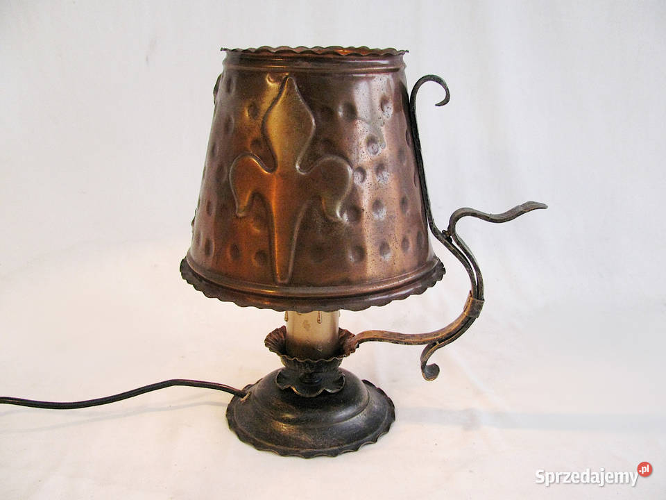 Stara stylowa lampka miedz Vintage