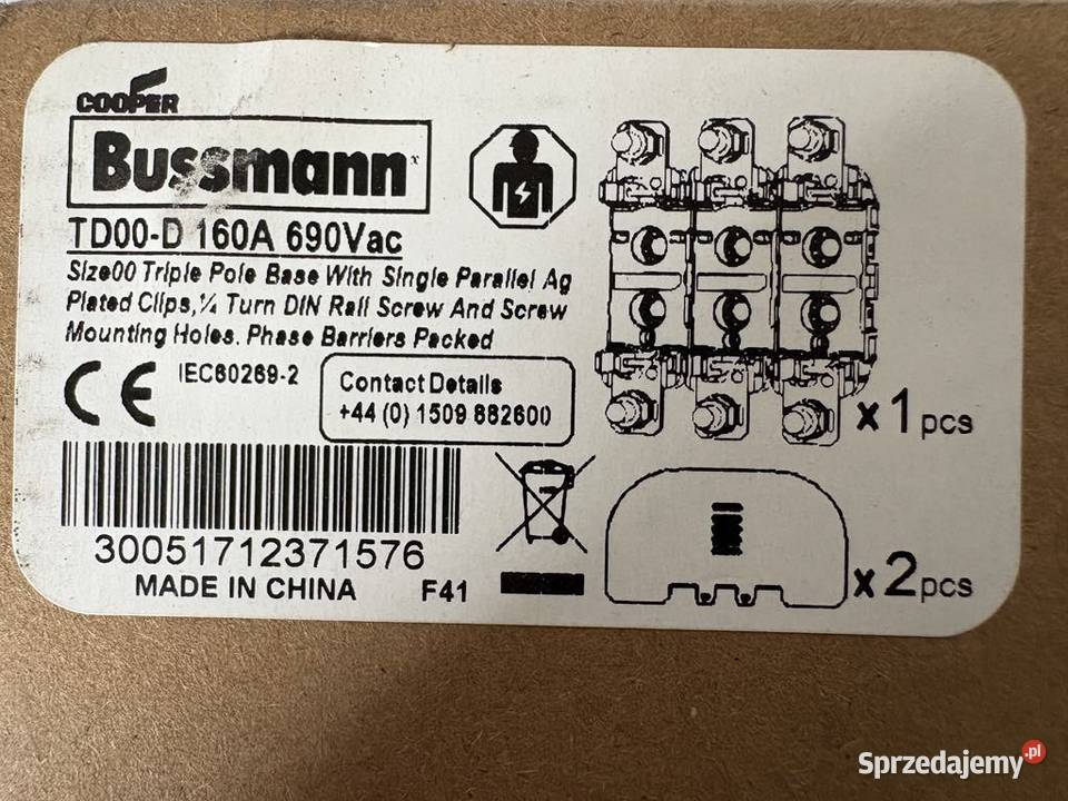 Bussmann TD00D 160A 690Vac Gniazdo bezpieczników Pozostałe mazowieckie Warszawa