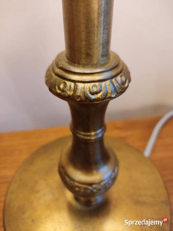 Lampa stara stołowa z abażurem Głuchołazy