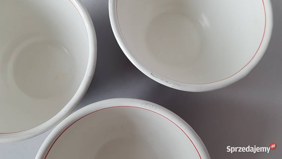 Zestaw emaliowany dzbanek 6 filiżanek Olkusz PRL Dąbrowa Górnicza