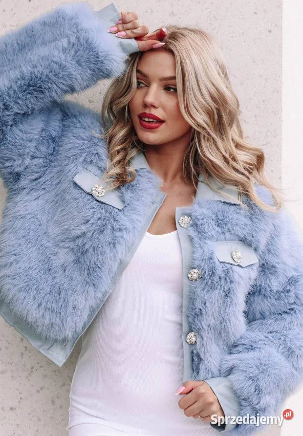 Kurtka Damska Krótka Furry Imitacja Futra