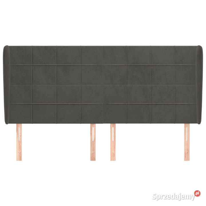 Zagłówek uszak ciemnoszary 203x23x118128 aksamit Warszawa