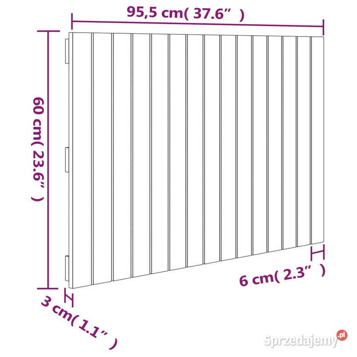 Wezgłowie łóżka białe 955x3x60 lite drewno sprzedam