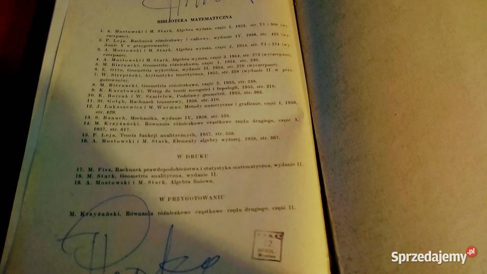 Elementy Algebry Wyższej Mostowski Stark pomorskie Gdańsk