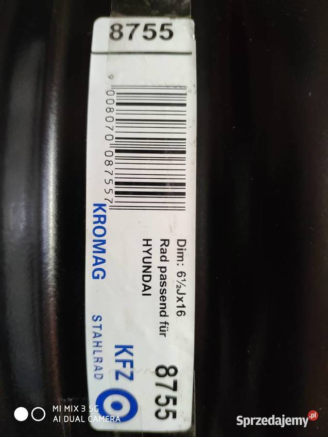 16x65 5x1143 ET45 felgi kia Hyundai mazda