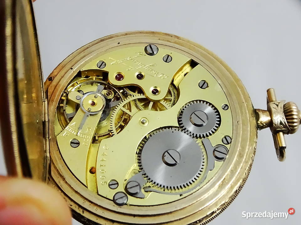 Zegarek kieszonkowy 1927 mechaniczny Gold Double Antyki Biłgoraj
