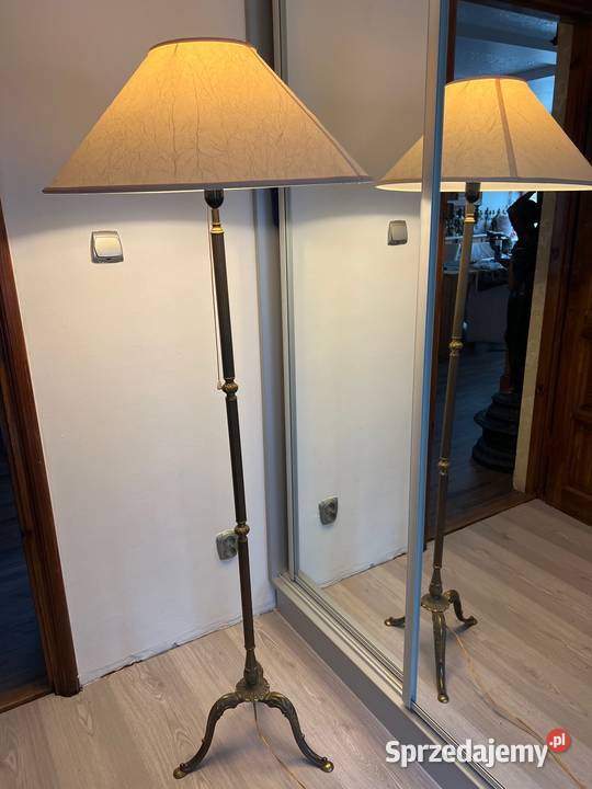 Duża Piękna Lampa mosiężna PRL Bystrzyca Kłodzka