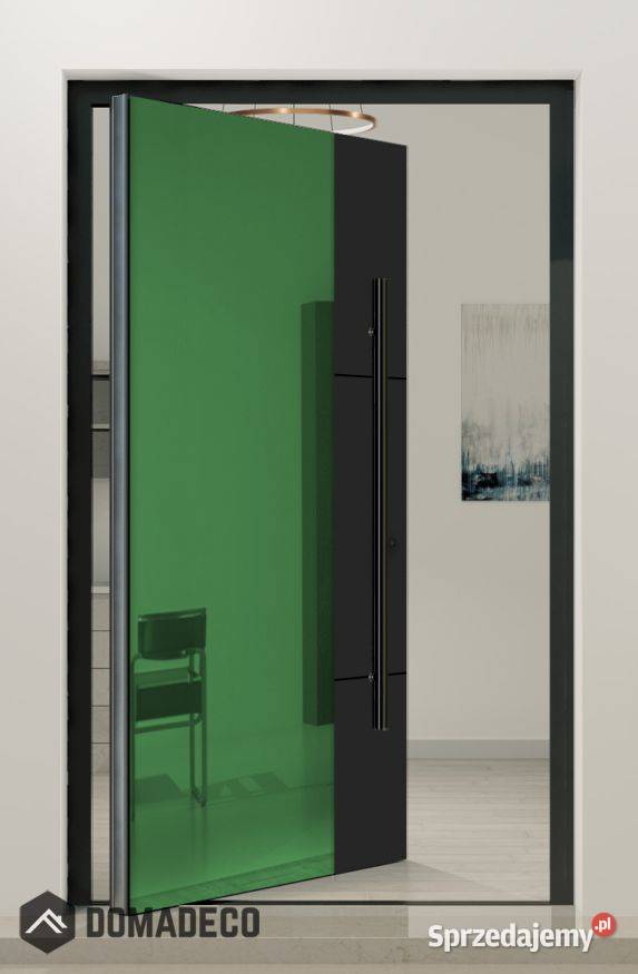 PIVOT VL21B zielone szklane aluminiowe drzwi Warszawa