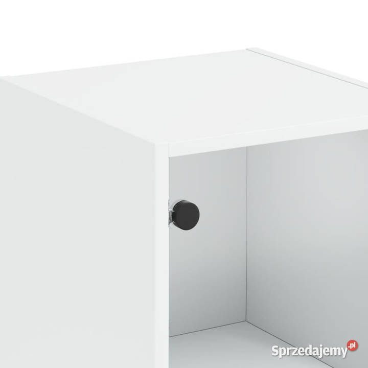 Szafka ze szklanymi drzwiami biała 35x37x142