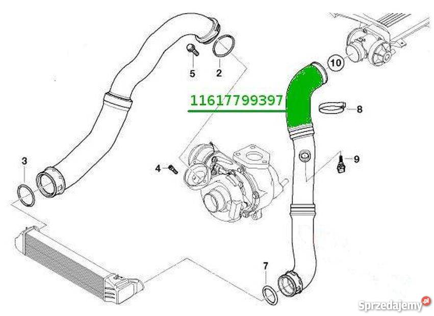 WĄŻ PRZEWÓD TURBO INTERCOOLERA BMW 11617799397 Bielsko-Biała
