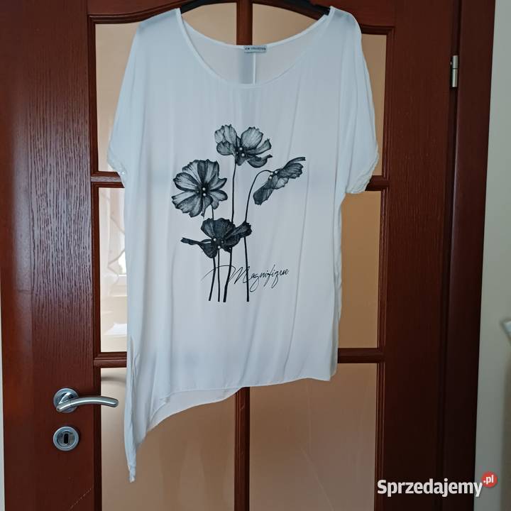 Bluzka damska biała letnia bez rękawa Sieradz