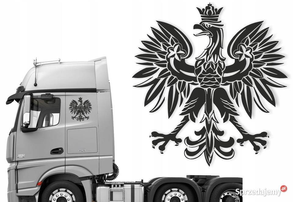 Naklejka ORZEŁEK na bok pojazdu 48x50 czarny Naklejki Kobierno