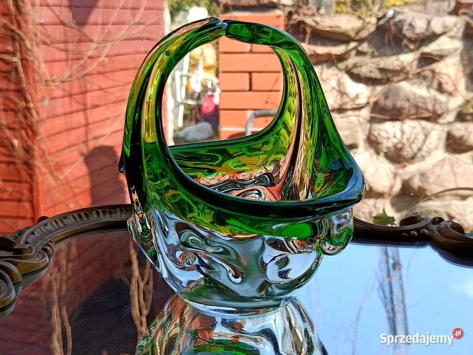 Koszyk grube szkło Josef Hospodka Klenica